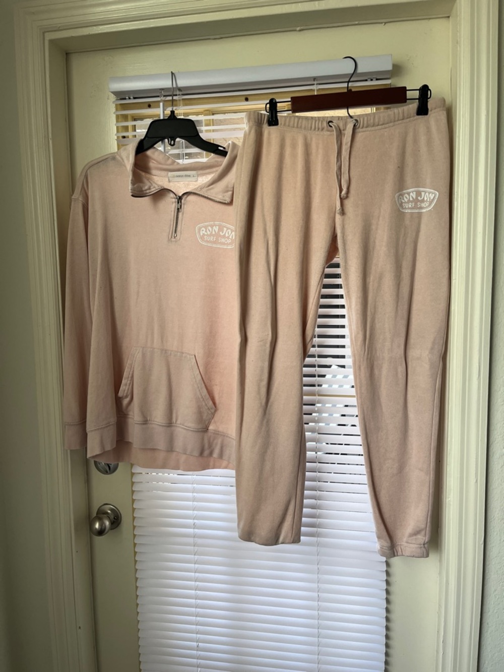 Ron Jon Pink Quarter-Zip Pullover & Drawstring Jogger Set
